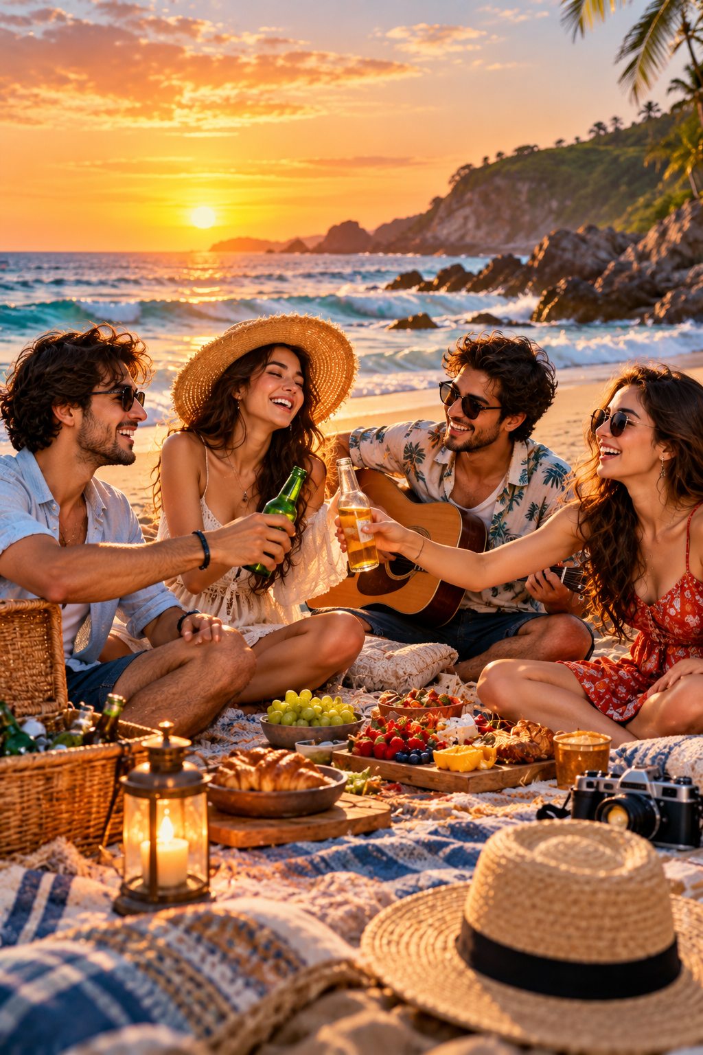 Golden Hour Beach Picnic Cheers