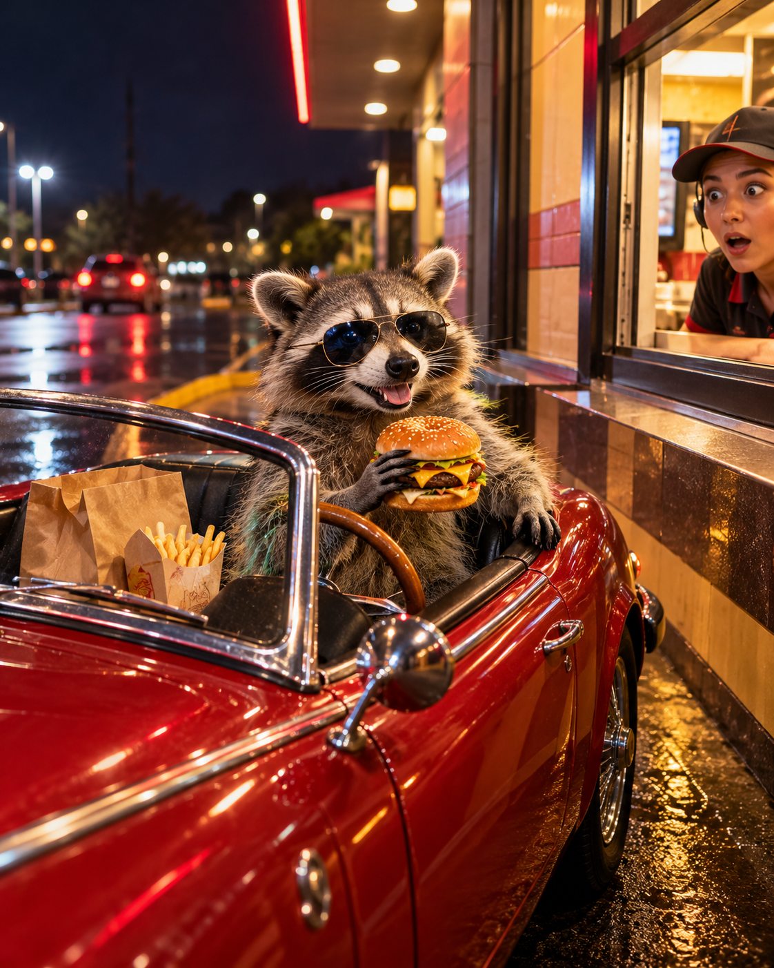 Raccoon’s Midnight Burger Run