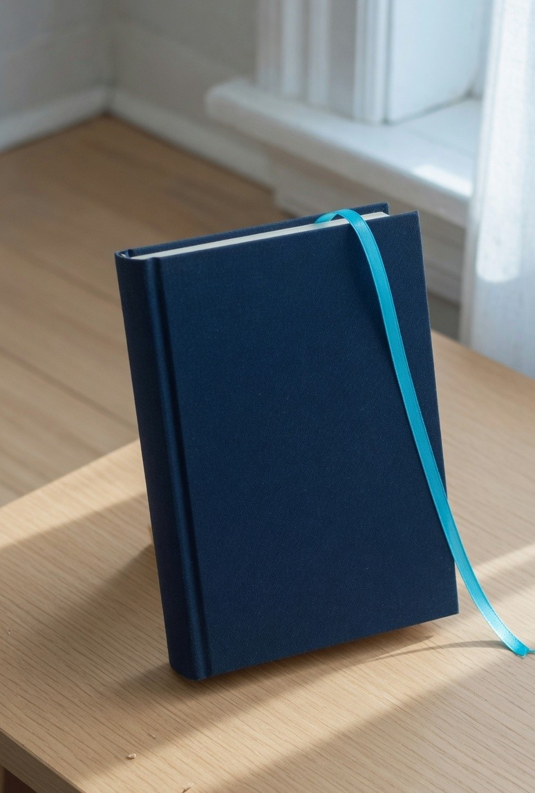 Blue clothbound book used as an ebook sample